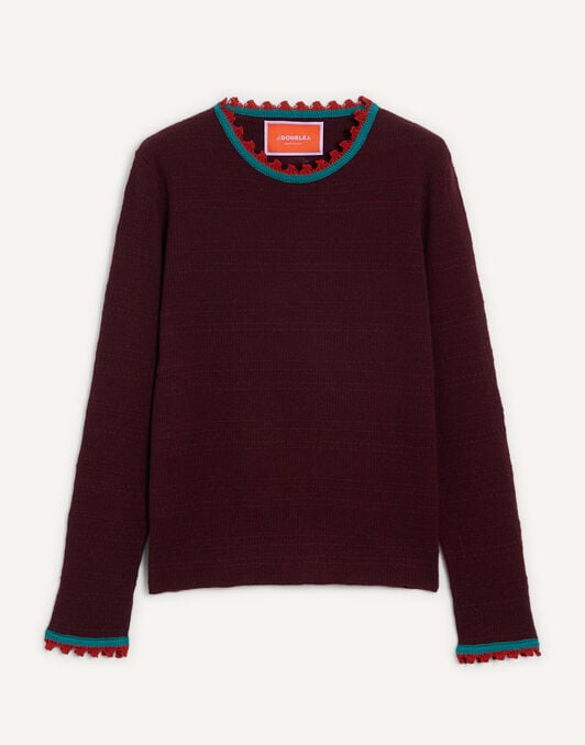 Picket Crew Neck La DoubleJ: Solid Burgundy Picket Crew Neck La DoubleJ: Solid Burgundy PUL0308KNI171