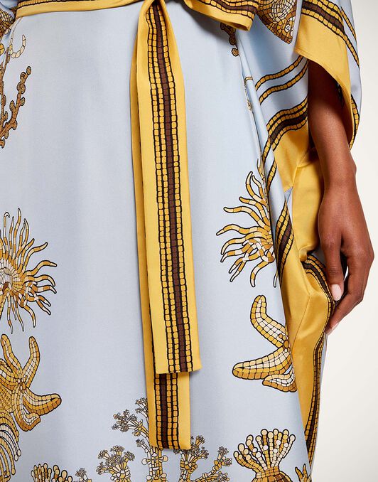 Square Kaftan La DoubleJ: Oceania Placée Light Blue DRE0872SIL006