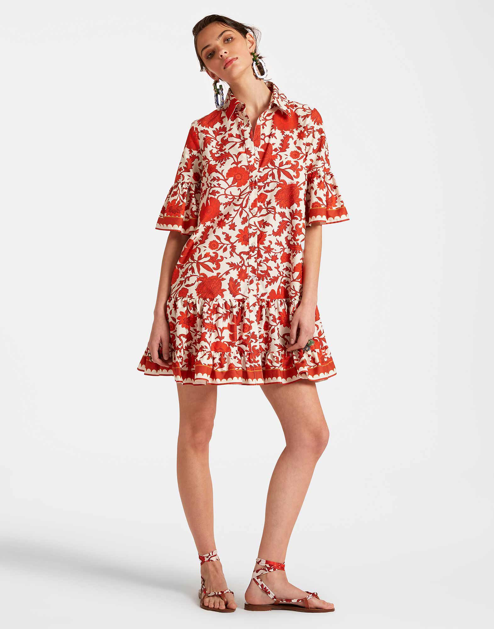 Choux Dress La DoubleJ: Dragonflower Red DRE0754COT043