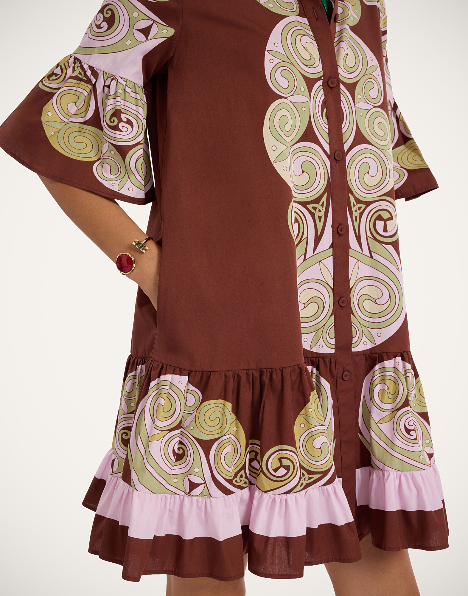 Choux Dress La DoubleJ: Kells Swirl Placée Burgundy DRE0205COT097