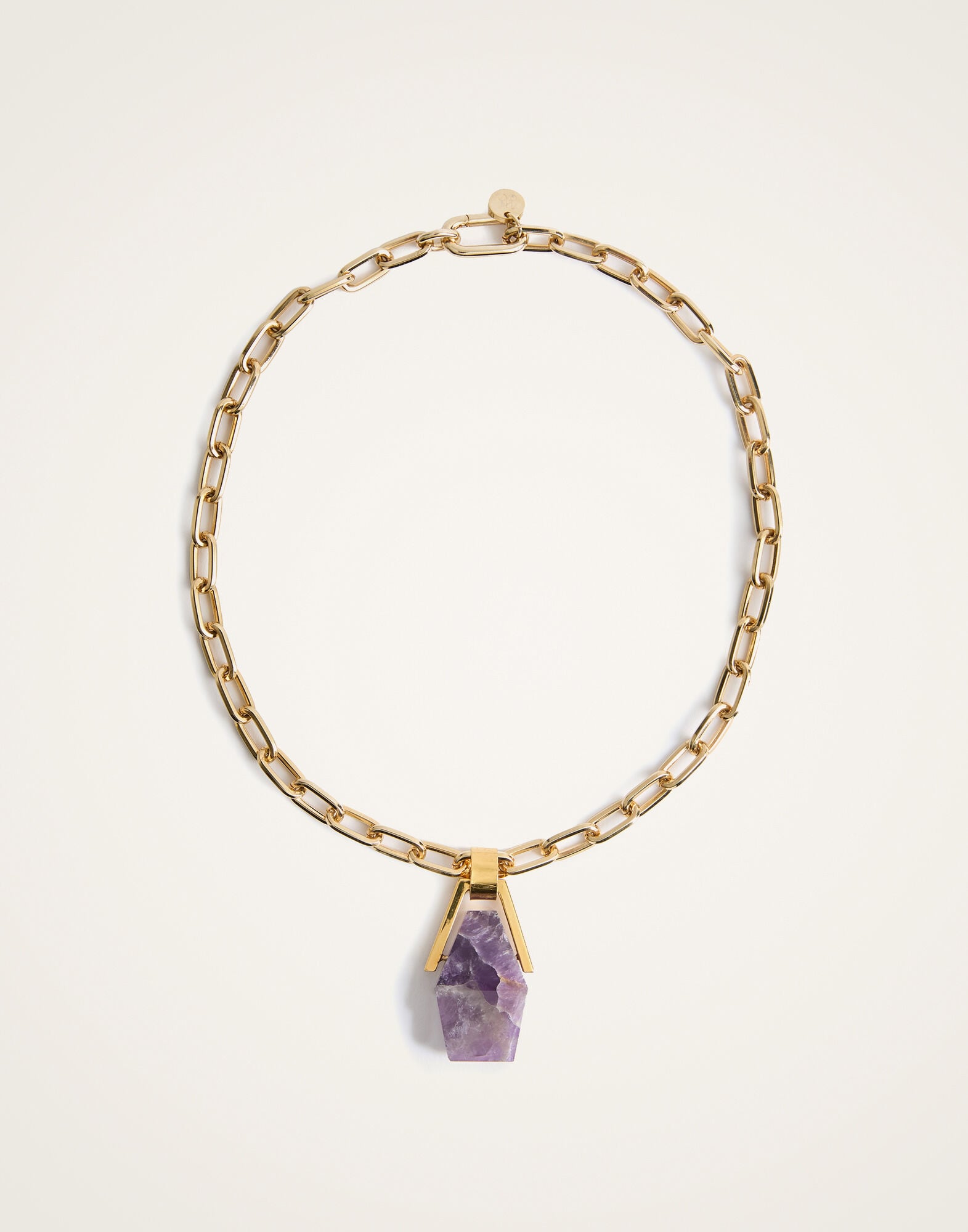 Portal Necklace La DoubleJ: 24k Gold Plate & Amethyst Portal Necklace La DoubleJ: 24k Gold Plate & Amethyst NEC0021BRA003