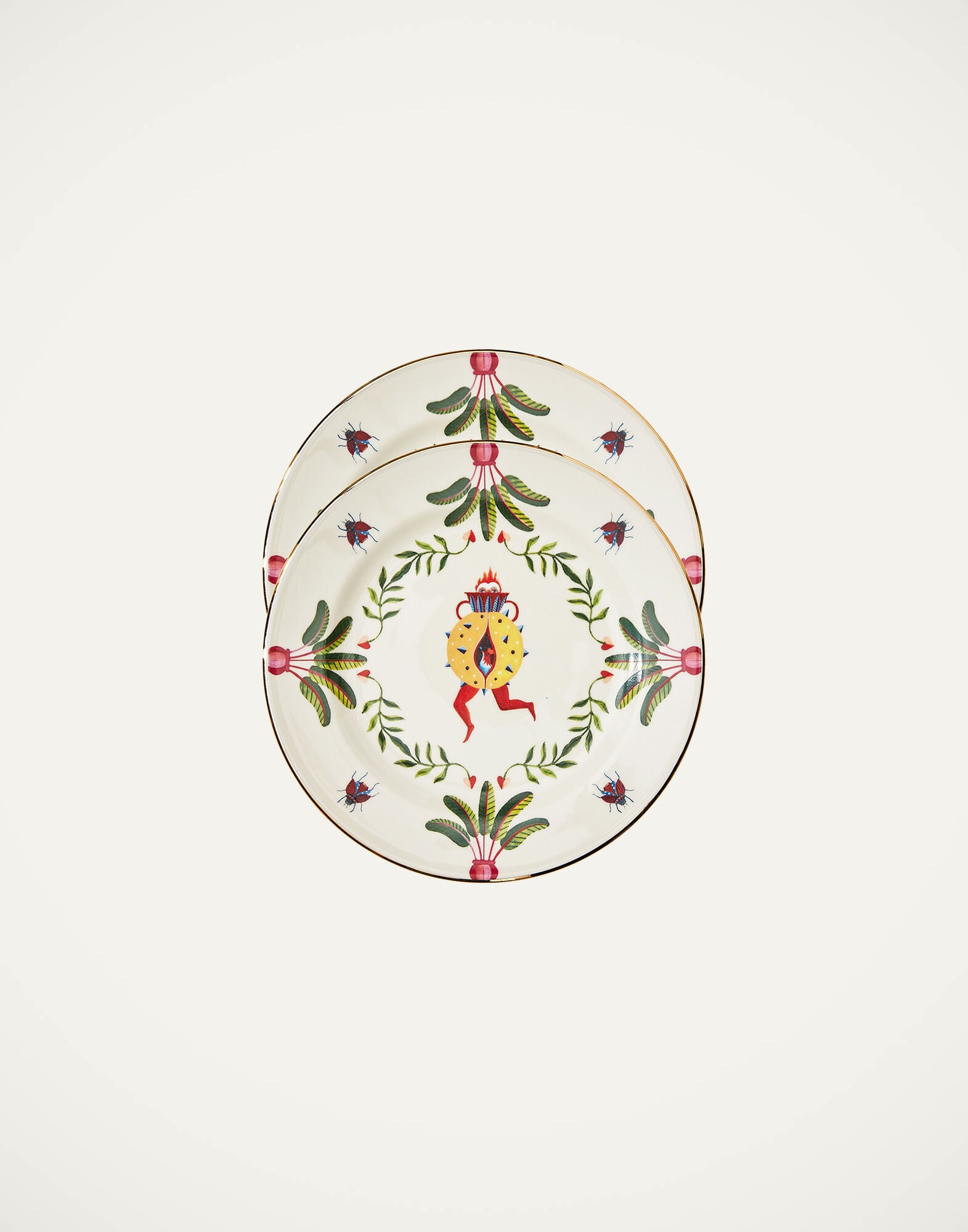 Dessert Plates Set of 2 La DoubleJ: Citrus Scarabs Dessert Plates Set of 2 La DoubleJ: Citrus Scarabs DIS0063CER001