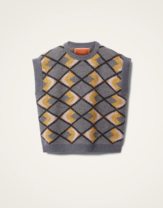 Half-Light Gilet La DoubleJ: Half-Light Grey PUL0223KNI132