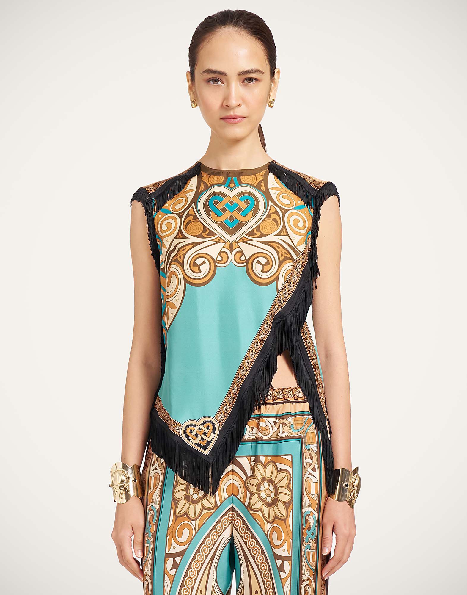 Scarf Top La DoubleJ: Kells Placée Blue Petrol Scarf Top La DoubleJ: Kells Placée Blue Petrol TOP0160SIL006