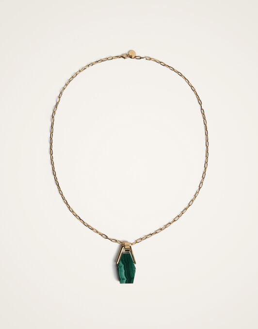 Portal Necklace La DoubleJ: 24k Gold Plate & Malachite Portal Necklace La DoubleJ: 24k Gold Plate & Malachite NEC0021BRA003