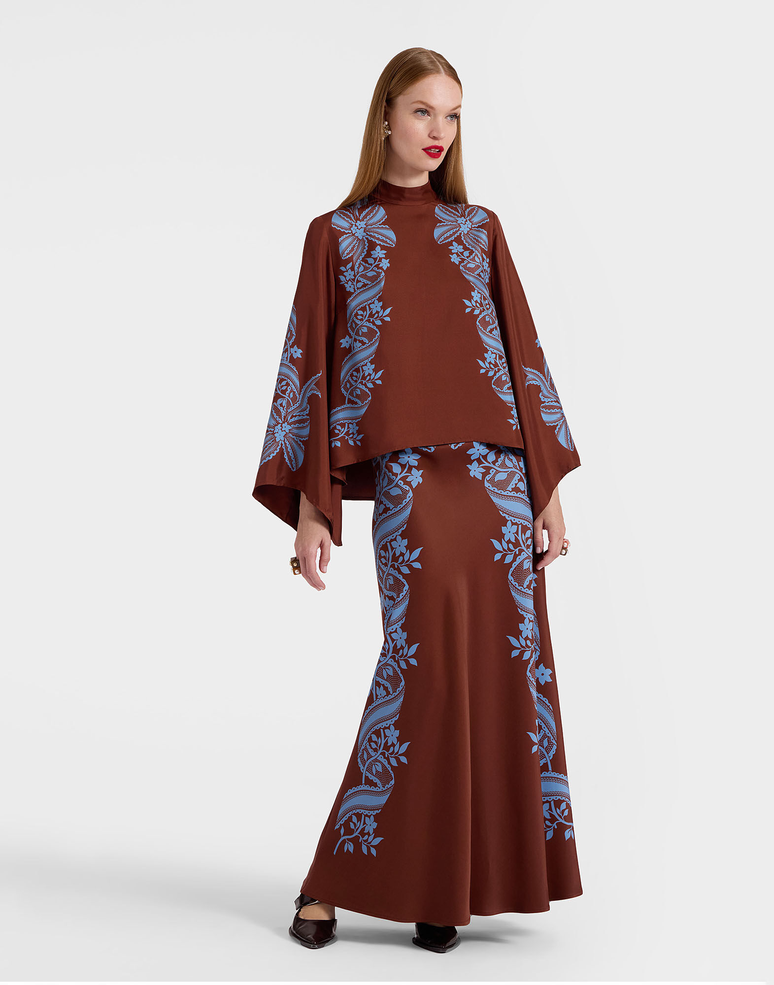 Sleek Skirt La DoubleJ: Signoria Placée Brown SKI0127VIS024