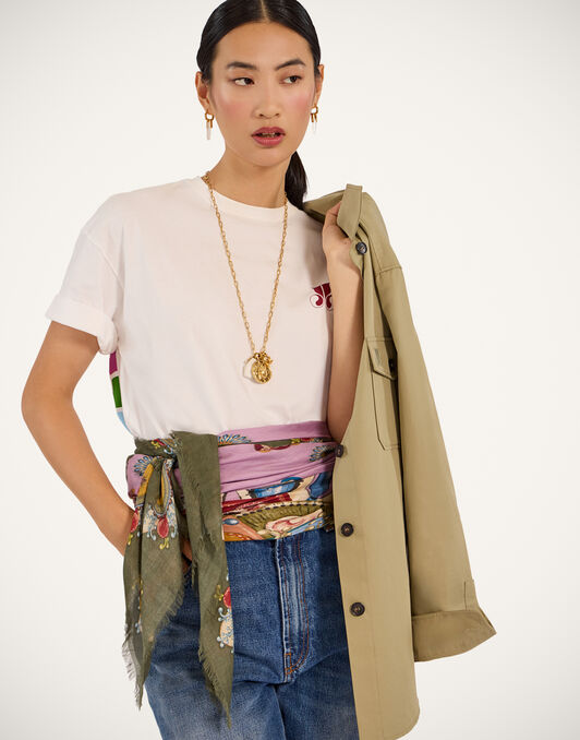 Foulard 140 La DoubleJ: Nucleus Placée Dusty Pink Foulard 140 La DoubleJ: Nucleus Placée Dusty Pink SCA0060MOS001