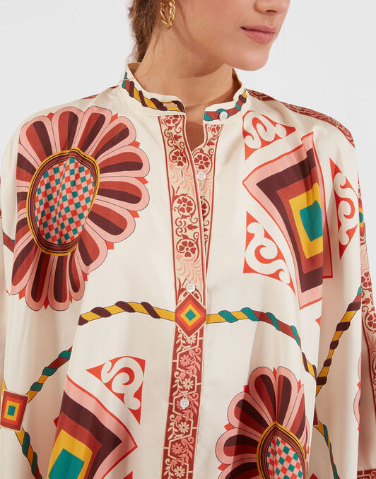 Foulard Shirt La DoubleJ: Macro Tiles Placée SHI0167LAC008