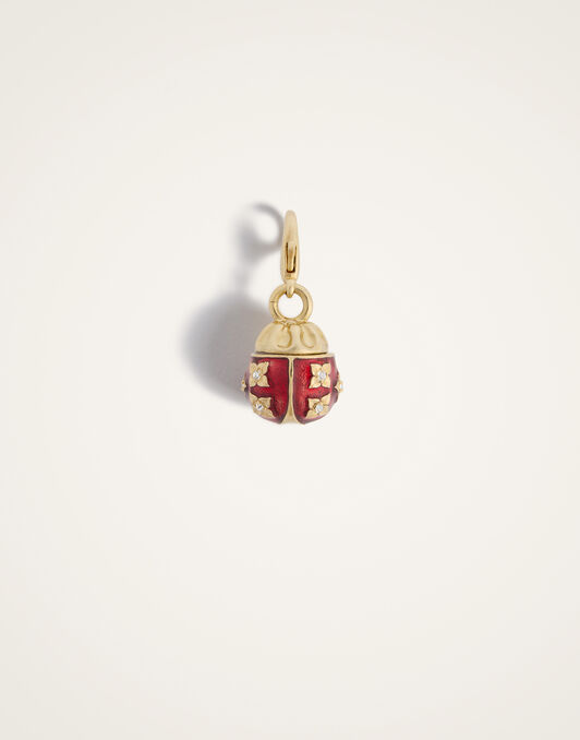 Lady Scarab Charm La DoubleJ: 24K Gold Plate & Rhinestone Lady Scarab Charm La DoubleJ: 24K Gold Plate & Rhinestone CHM0022MET002