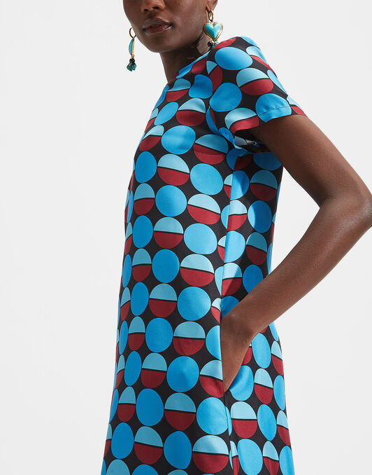 Swing Dress La DoubleJ: Sfere Azzurro Swing Dress LaDoubleJ: Sfere Azzurro DRE0001SIL001