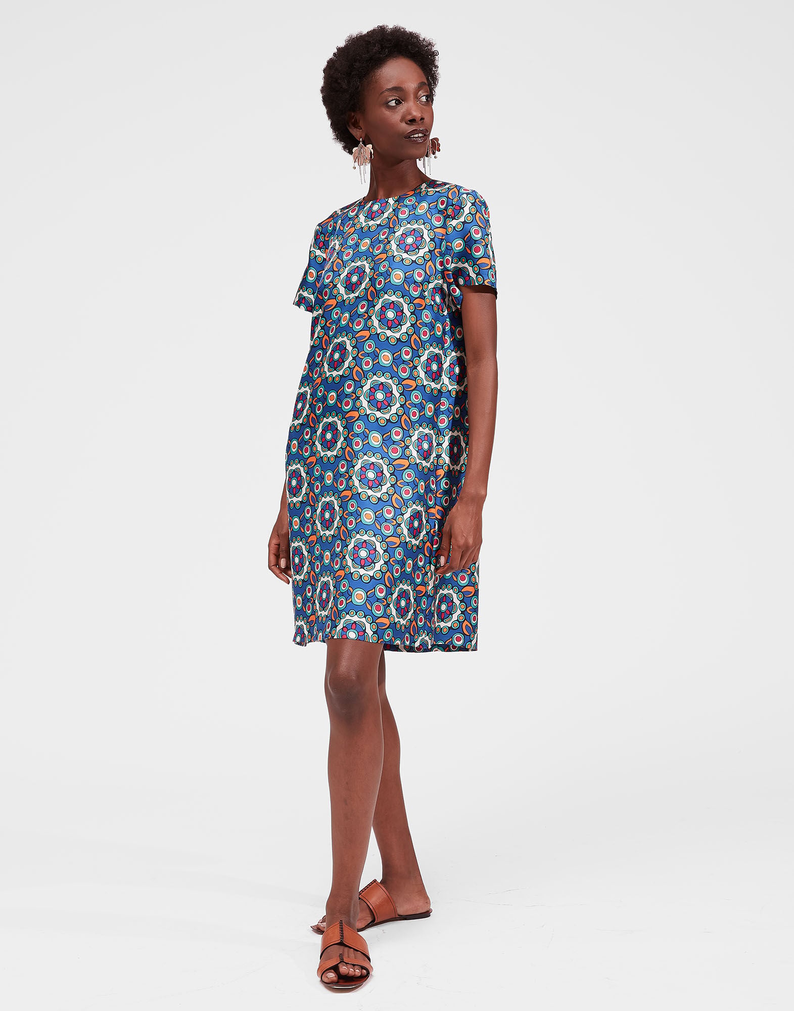 Mini Swing Dress La DoubleJ: Kaleidoscope Bluette Mini Swing Dress La DoubleJ: Kaleidoscope Bluette DRE0963SIL006