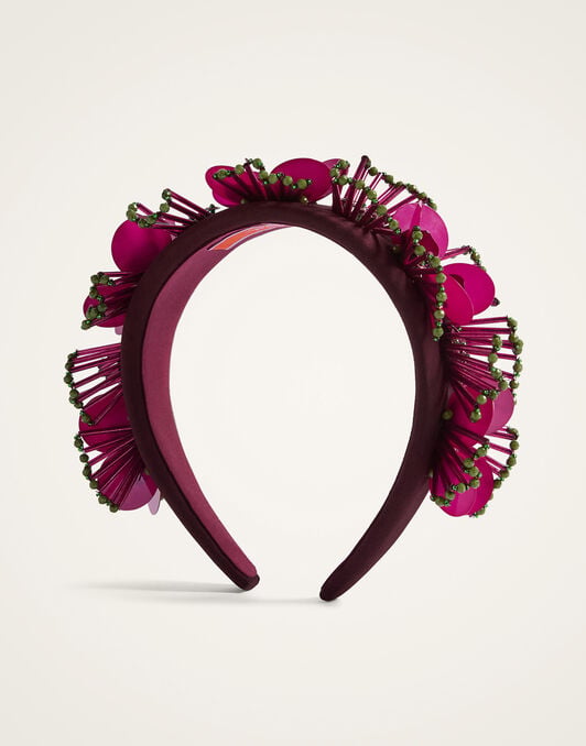 Flat Headband La DoubleJ: Burgundy HEB0028EMB222