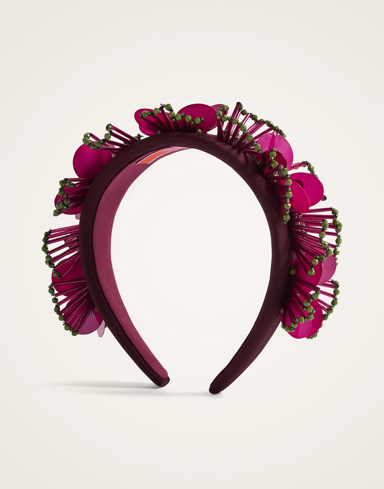 Flat Headband La DoubleJ: Burgundy HEB0028EMB222