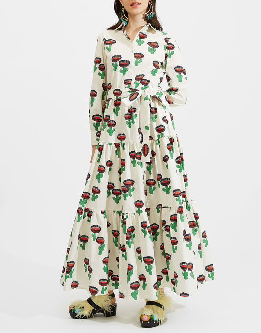 Bellini Dress La DoubleJ: Chirpy Cactus Bellini Dress LaDoubleJ: Chirpy Cactus DRE0016COT001