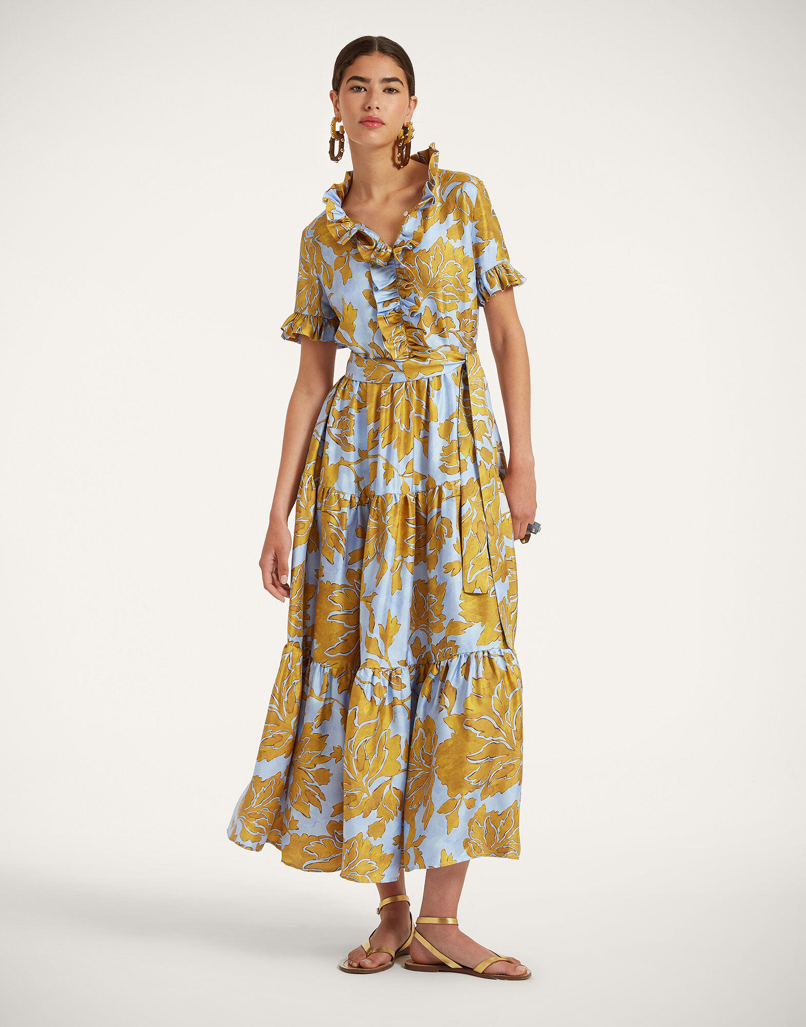 Long And Sassy Dress La DoubleJ: Tangle Light Blue Long And Sassy Dress La DoubleJ: Tangle Light Blue DRE0017SIL001