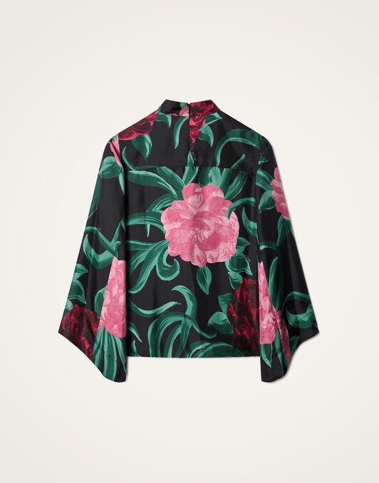 Make An Exit Top La DoubleJ: Peony Black TOP0179SIL001