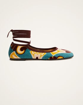 Winter Ballerina Flats La DoubleJ: Dendera Light Blue SHO0090VEL001