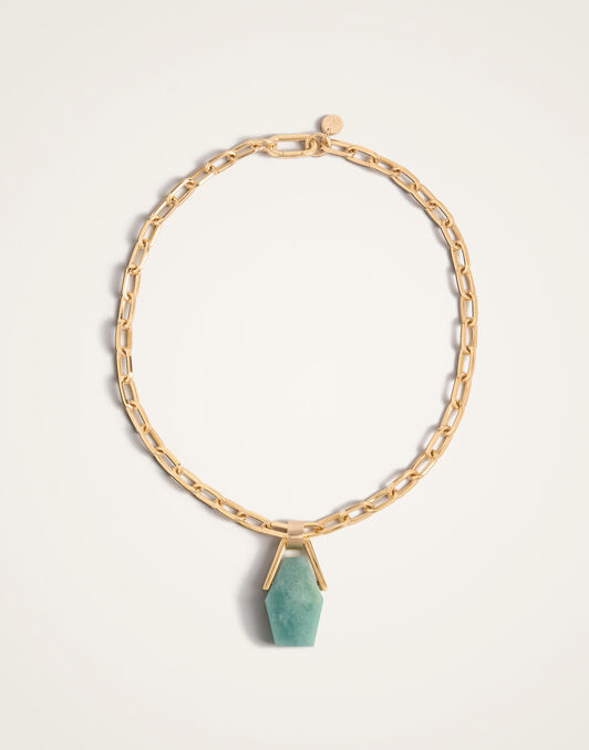 Portal Necklace La DoubleJ: 24K Gold Plate & Amazonite Portal Necklace La DoubleJ: 24K Gold Plate & Amazonite NEC0021BRA003