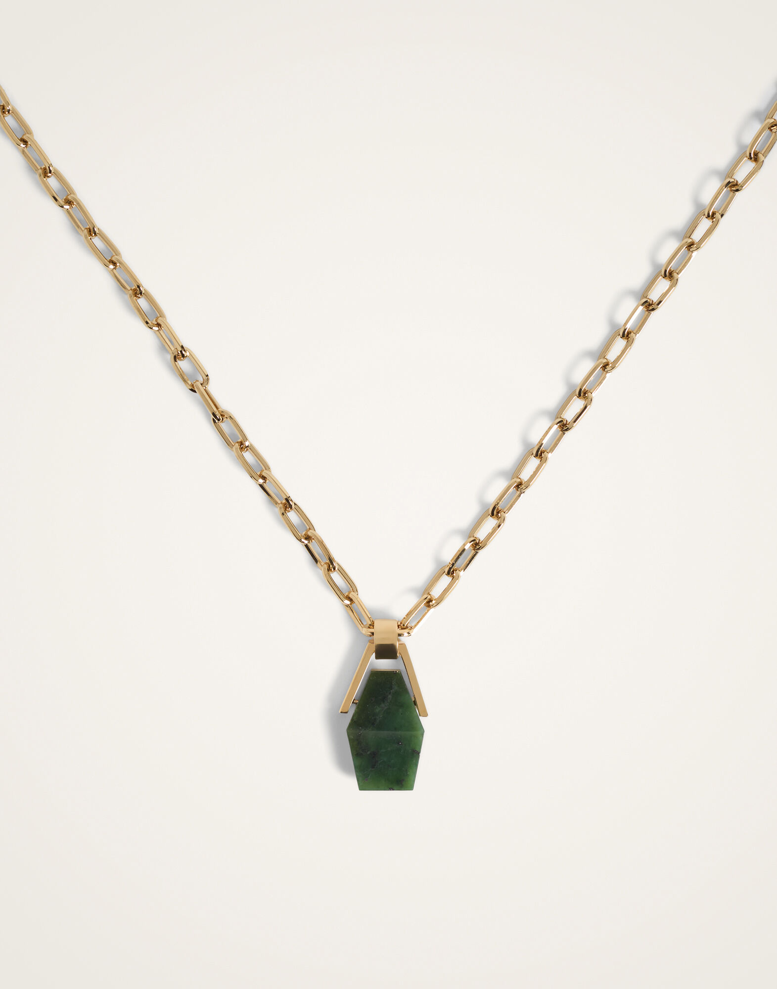 Portal Necklace La DoubleJ: 24K Gold Plate & Green Jade Portal Necklace La DoubleJ: 24K Gold Plate & Green Jade NEC0021BRA003