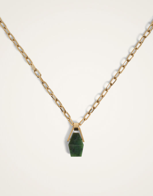 Portal Necklace La DoubleJ: 24K Gold Plate & Green Jade Portal Necklace La DoubleJ: 24K Gold Plate & Green Jade NEC0021BRA003
