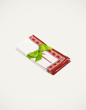 Large Napkins Set Of 2 La DoubleJ: Date Palms Brick NAP0006LIN001