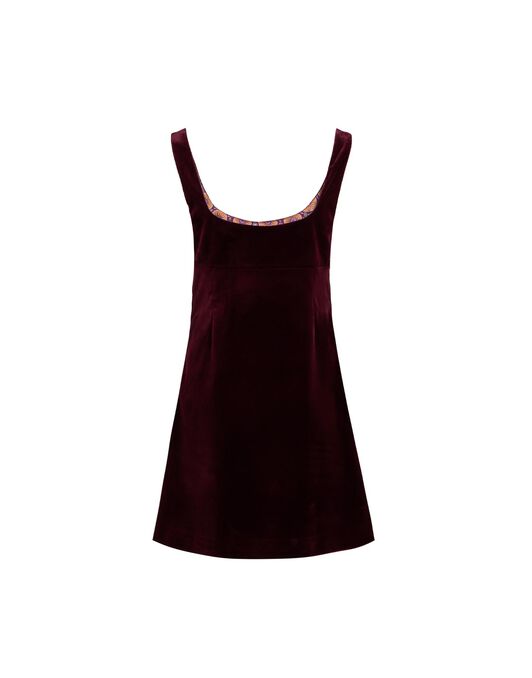 Ella Mini Dress La DoubleJ: Solid Burgundy DRE0774VEL011