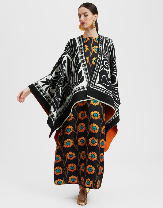 Poncho La DoubleJ: Mix Tiles Black Poncho La DoubleJ: Mix Tiles Black SCA0048WOL015