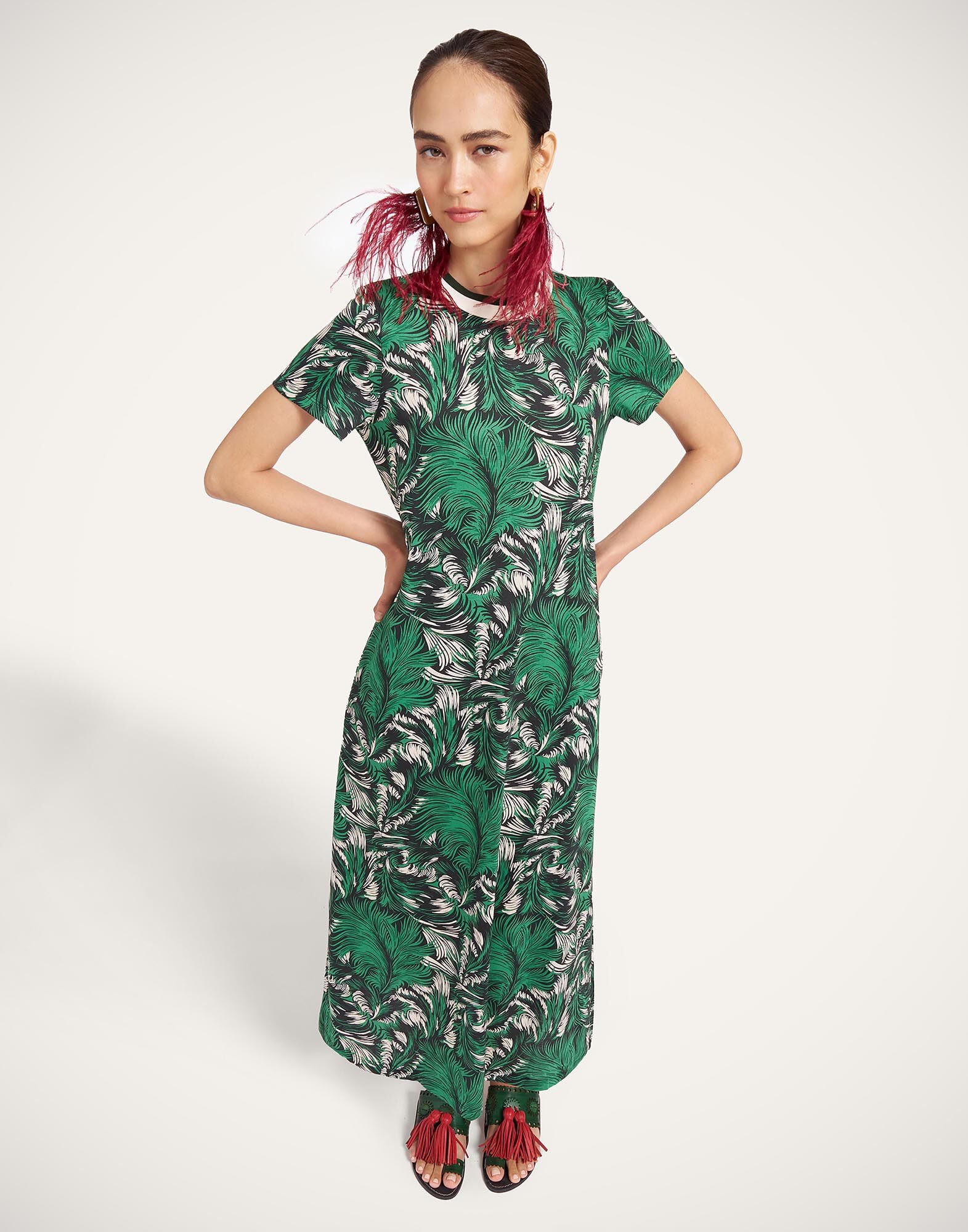 Sporty Swing Dress La DoubleJ: Quill Green Sporty Swing Dress La DoubleJ: Quill Green DRE0247JER002