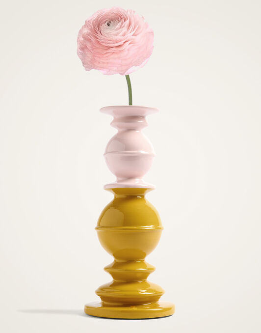 Space Pillar Candle La DoubleJ: Color Block Saffron, Light Pink, Bordeaux Space Pillar Candle La DoubleJ: Color Block Saffron, Light Pink, Bordeaux OTC0012CEW001
