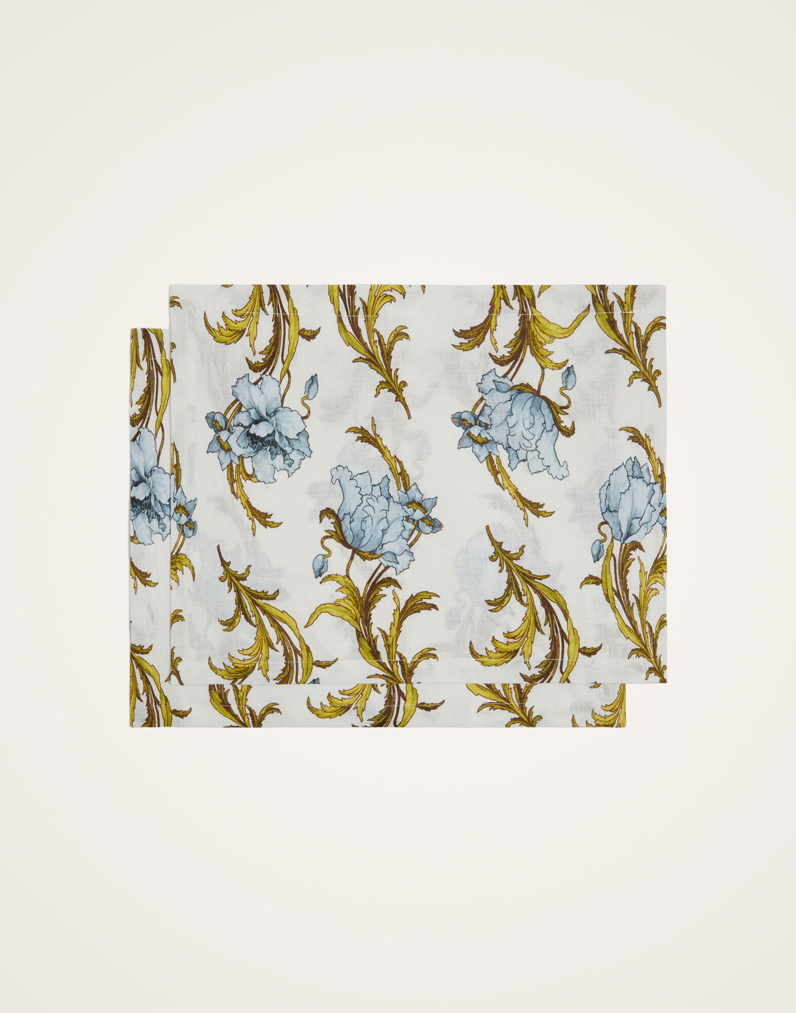 Placemats Set Of 2 La DoubleJ: Nymph Bloom Light Blue Placemats Set Of 2 La DoubleJ: Nymph Bloom Light Blue PMT0026LIN008
