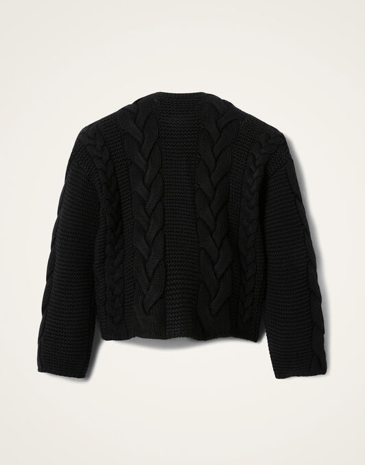 Portrait Cardigan La DoubleJ: Solid Black PUL0211KNI120