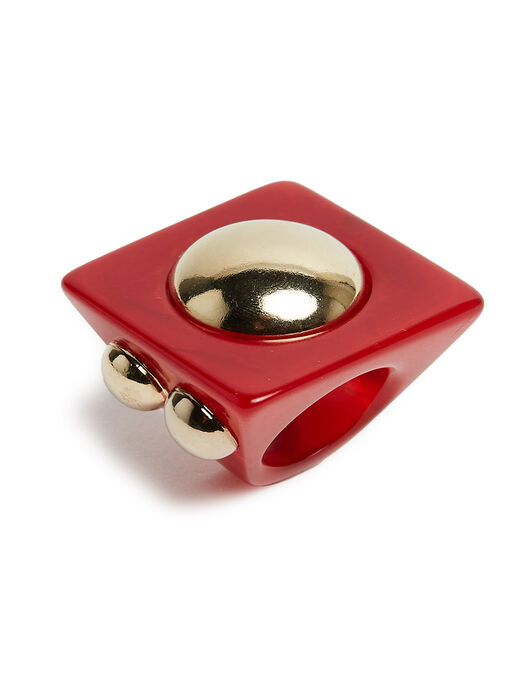 Hathor Square Ring La DoubleJ: Red RIN0003POL005