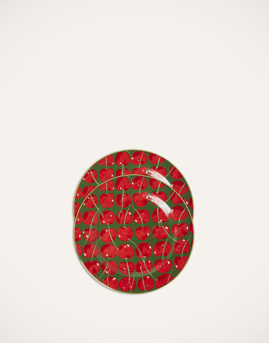 Dessert Plates Set Of 2 La DoubleJ: Cherries Verde Dessert Plates Set Of 2 La DoubleJ: Cherries Verde DIS0063CER001