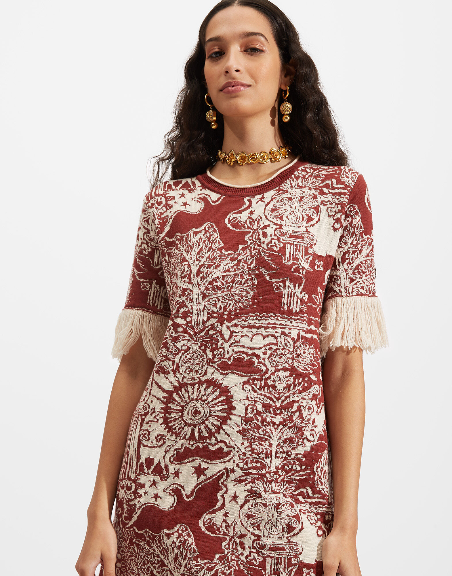 Jacquard Mini Dress La DoubleJ: Ionic Rust ed27_look_17