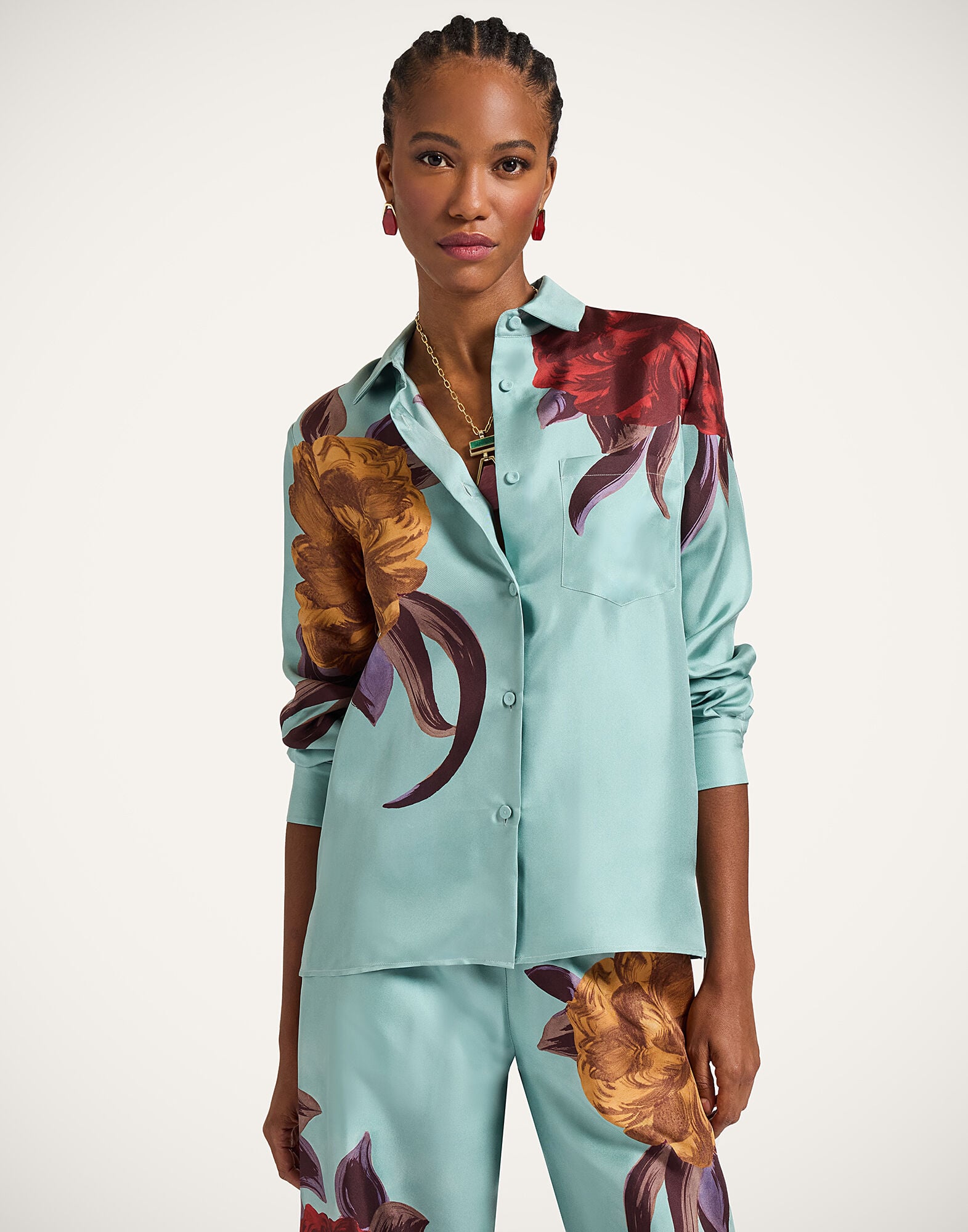 Boy Shirt La DoubleJ: Peony Placée Light Blue SHI0040SIL001