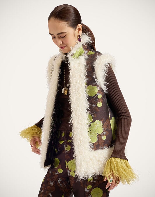 Sleeveless Folk Jacket La DoubleJ: Devon Brown Sleeveless Folk Jacket La DoubleJ: Devon Brown JAC0046JCQ141