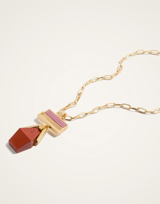 Mini Bridge Portal Necklace La DoubleJ: 24K Gold Plate & Red Jasper Mini Bridge Portal Necklace La DoubleJ: 24K Gold Plate & Red Jasper NEC0050BRA003