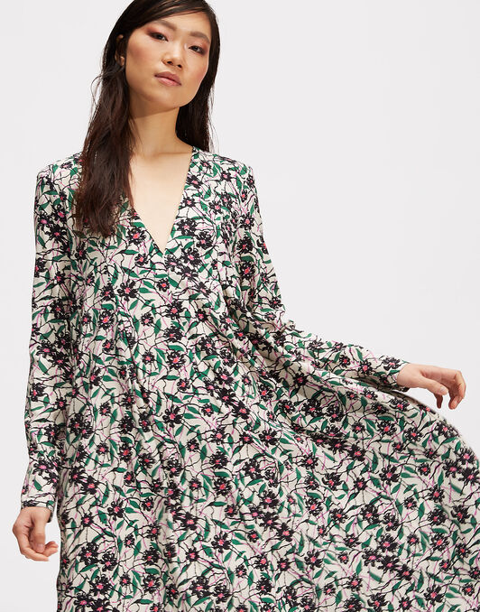 V Trapezio Dress La DoubleJ: Scrambled V Trapezio Dress LaDoubleJ: Scrambled DRE0127VIS001