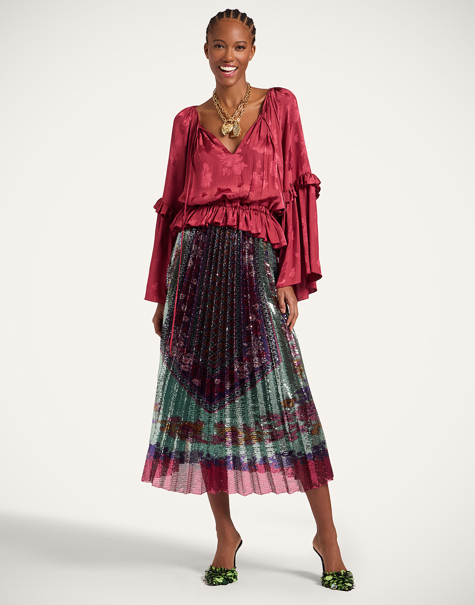 Boho Blouse La DoubleJ: Solid Brick Red Boho Blouse La DoubleJ: Solid Brick Red TOP0149JCQ133