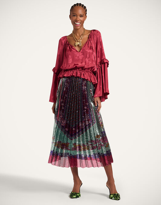 Boho Blouse La DoubleJ: Solid Brick Red Boho Blouse La DoubleJ: Solid Brick Red TOP0149JCQ133