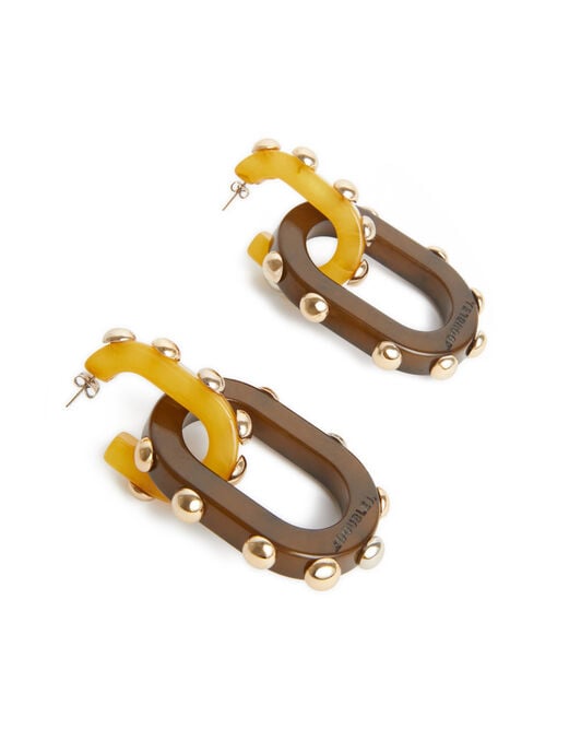 Nefertiti Double Earrings La DoubleJ: Solid Yellow EAR0041POL007