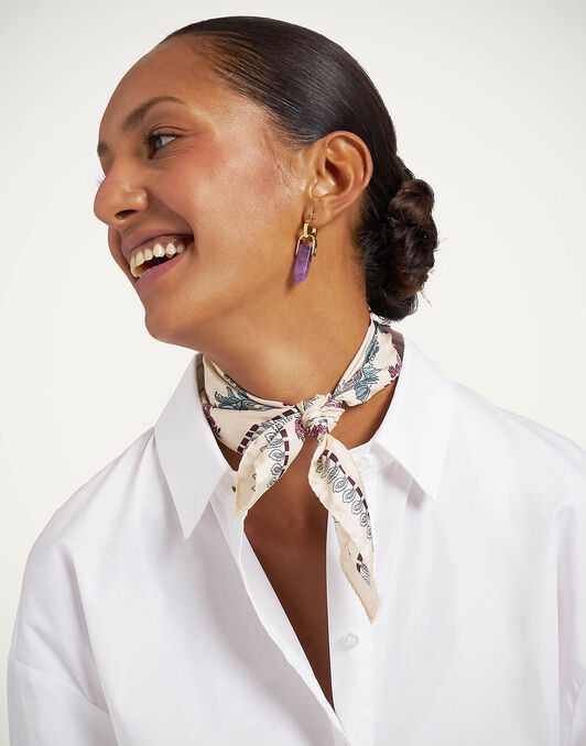 Foulard 45 La DoubleJ: Wispy Placée Ivory Foulard 45 La DoubleJ: Wispy Placée Ivory SCA0065SIL006