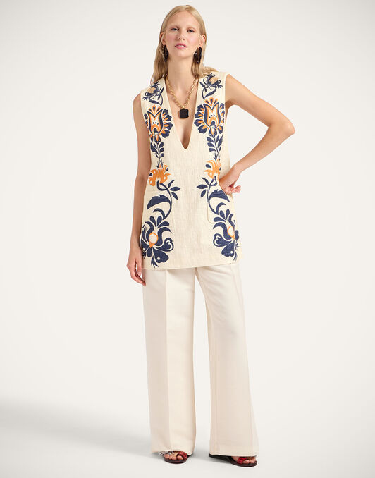 Cream Soda Tunic La DoubleJ: Selva Placée Blue DRE0926COT005