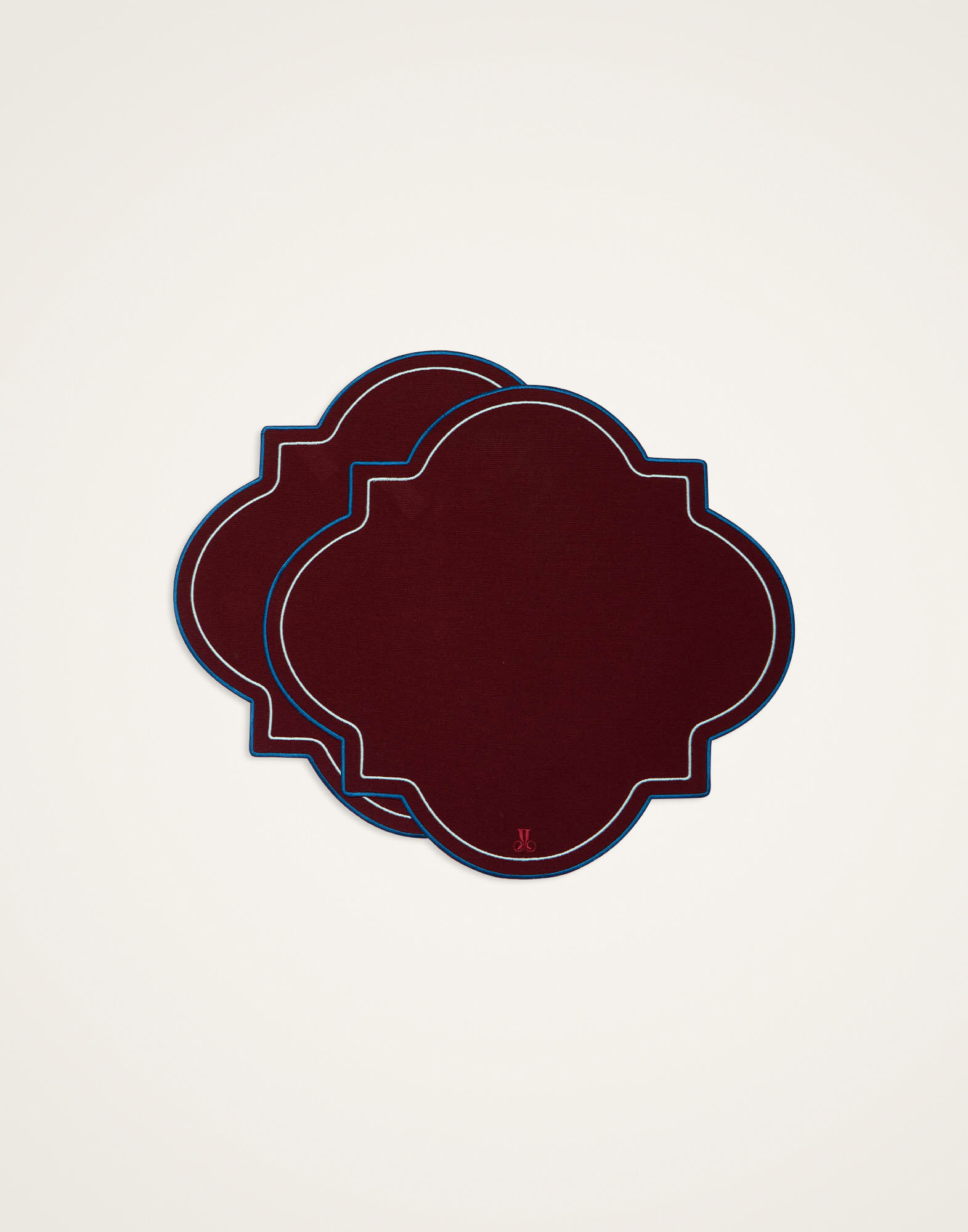 Medallion Placemats Set Of 2 La DoubleJ: Solid Bordeaux Medallion Placemats Set Of 2 La DoubleJ: Solid Bordeaux PMT0028ACR003
