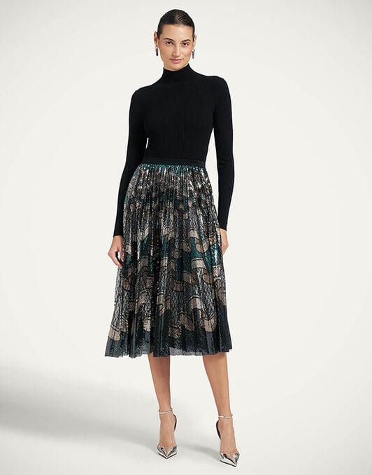 Moondance Knit Dress La DoubleJ: Frills Placée Dark Green Moondance Knit Dress La DoubleJ: Frills Placée Dark Green DRE1017KNI192