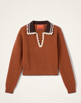 Picket High Sweater La DoubleJ: Solid Tobacco PUL0404KNI037