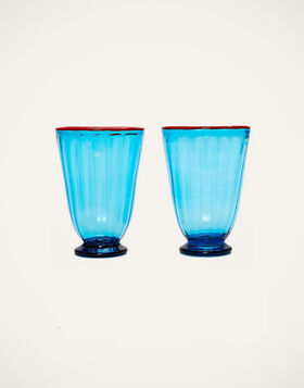Rainbow Glass Set of 2 La DoubleJ: Turquoise GLA0014MUR001