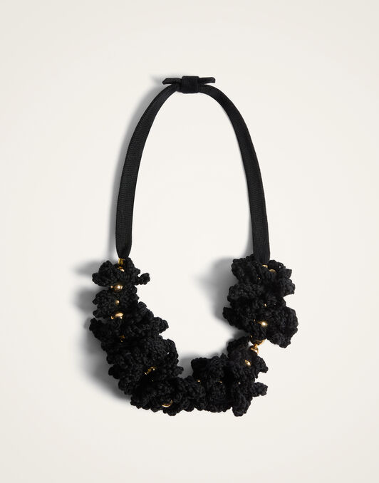 Bonanza Choker La DoubleJ: Black Cotton Crochet NEC0062CRH001