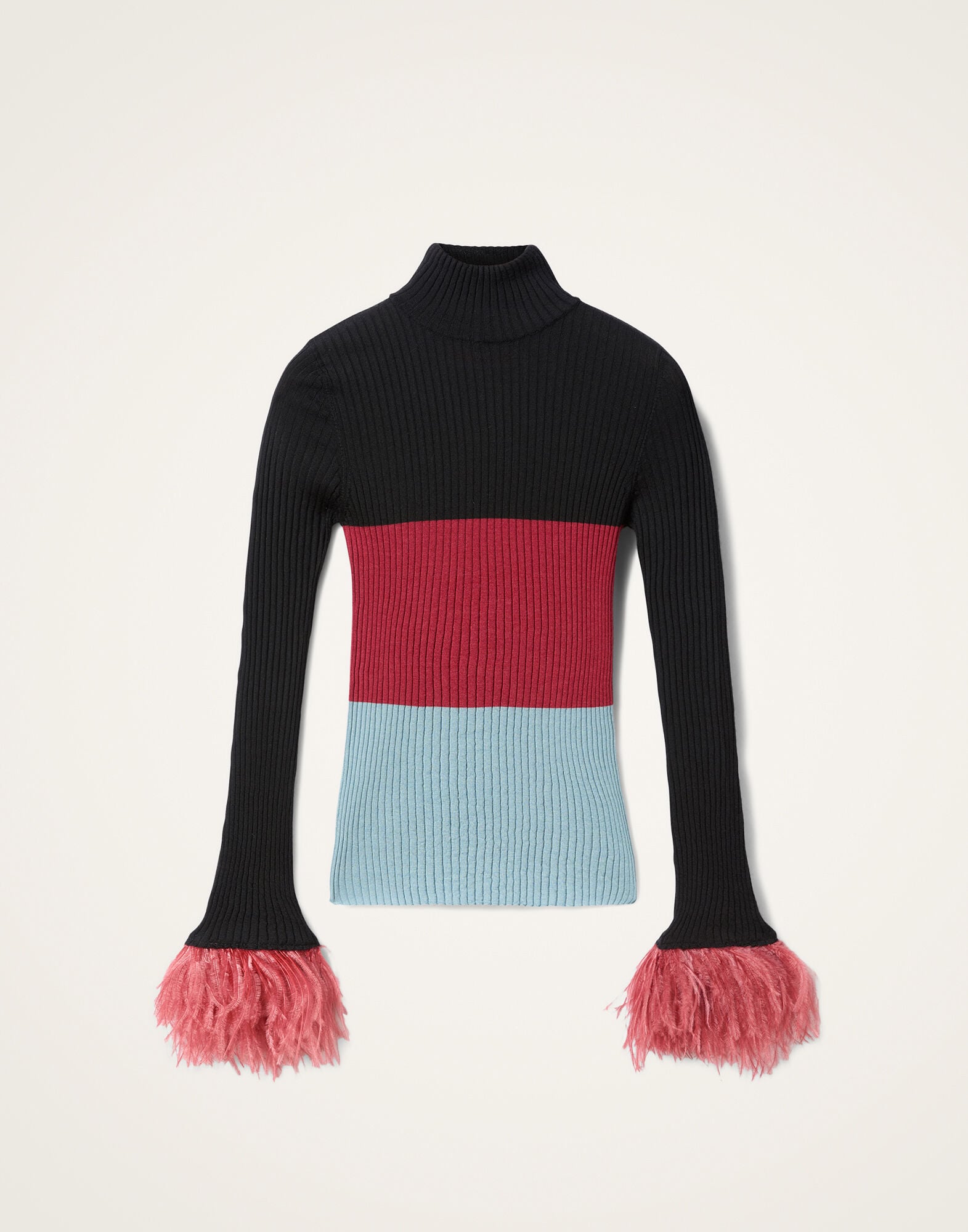 High Kick Top La DoubleJ: Color Block Black & Burgundy PUL0167KNI091