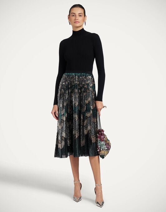 Moondance Knit Dress La DoubleJ: Frills Placée Dark Green Moondance Knit Dress La DoubleJ: Frills Placée Dark Green DRE1017KNI192